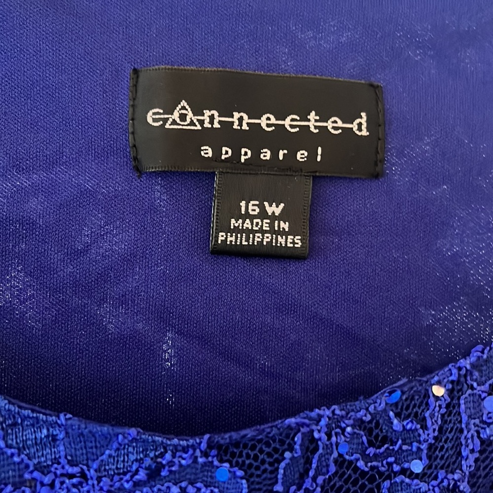 Blue sequin plus size dress - Picture 2 of 3